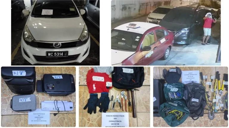 Tiga lelaki ditahan pecah pejabat, curi barangan elektrik bernilai RM18,500