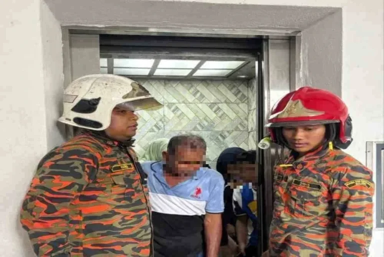 13 penghuni flat termasuk empat kanak-kanak cemas terperangkap dalam lif 30 minit