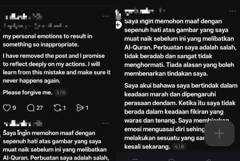 Selepas goreskan hati umat Islam di bulan Ramadan, penuntut universiti tampil mohon maaf