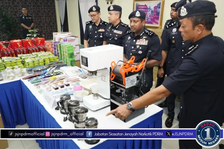 Polis serbu makmal, stor dadah di Melaka, 5 ditahan
