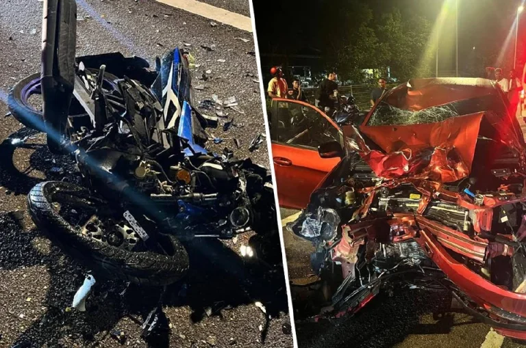 2 saudara maut motosikal bertembung kereta terbabas
