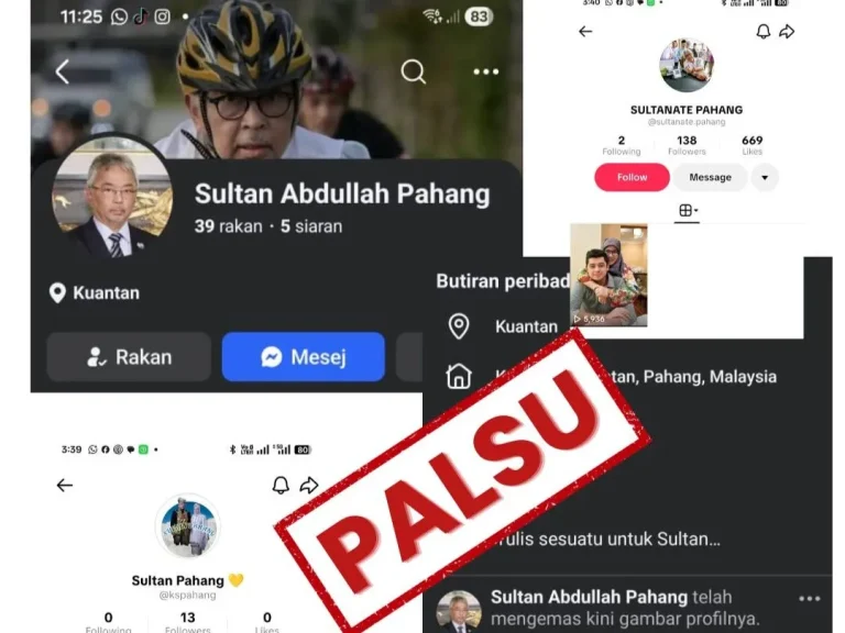 Istana Pahang nafi kewujudan media sosial peribadi milik Al-Sultan Abdullah
