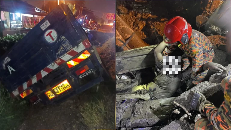 Pemandu treler tersepit rempuh dua kereta di Sekinchan