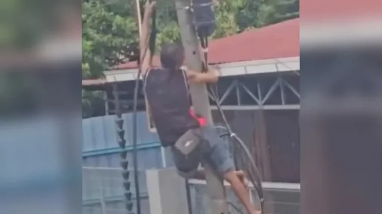 Lelaki tular panjat tiang elektrik untuk curi kabel diberkas polis