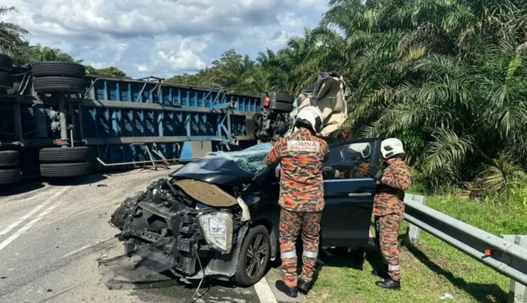 Suami maut, isteri cedera MPV terbabit kemalangan dengan treler