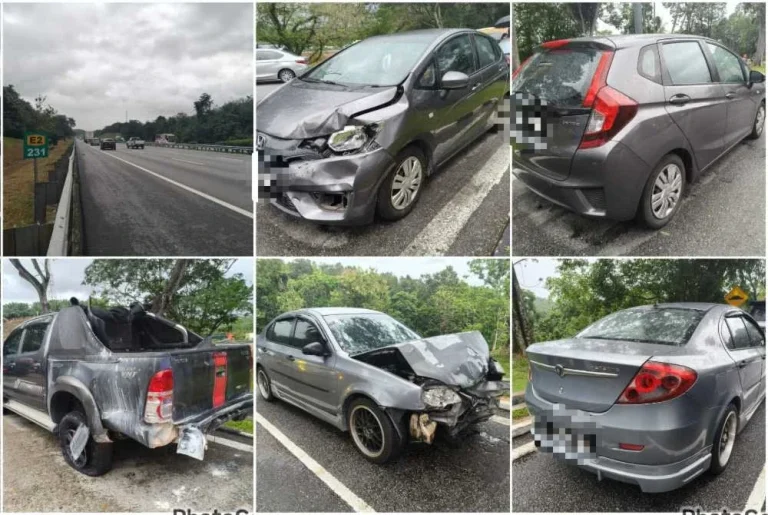 Kereta polis bawa suspek terlibat nahas 6 kenderaan