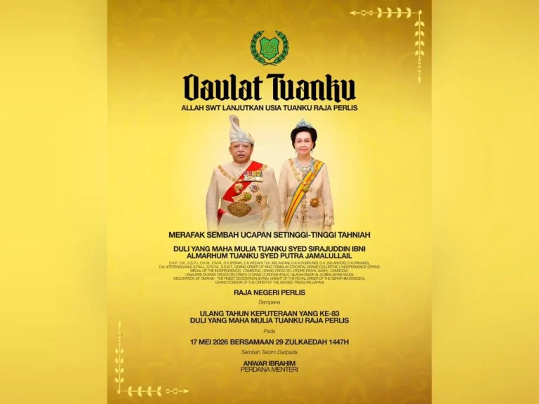PM rafak sembah ucapan ulang tahun keputeraan Raja Perlis