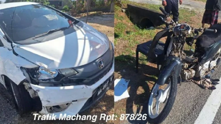 Empat sekeluarga cedera parah, Honda Jazz tiba-tiba masuk simpang