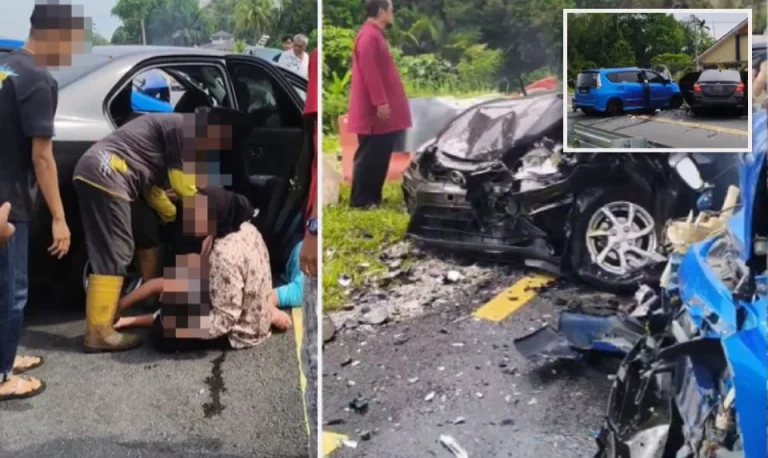 Anak pitam selepas kemalangan, ibu panik di lokasi kejadian