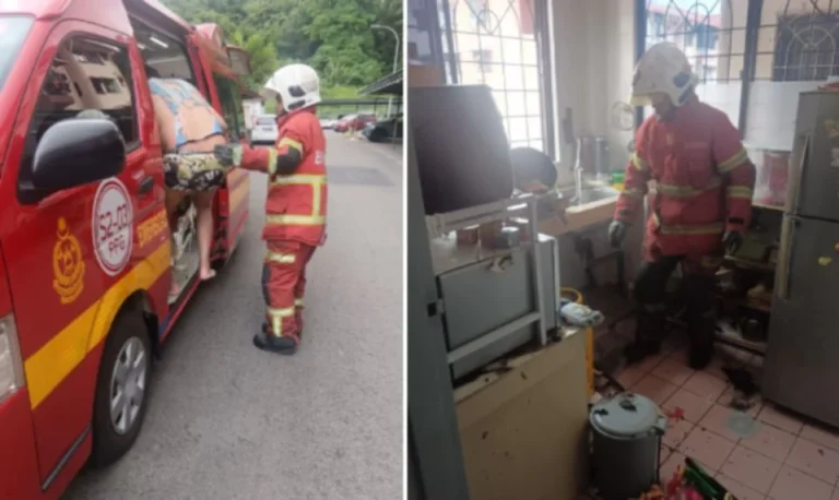 Lelaki parah melecur akibat tong gas terbakar