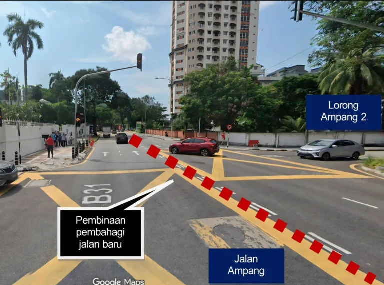 Persimpangan lampu isyarat Jalan Ampang ditutup kekal mulai hari ini
