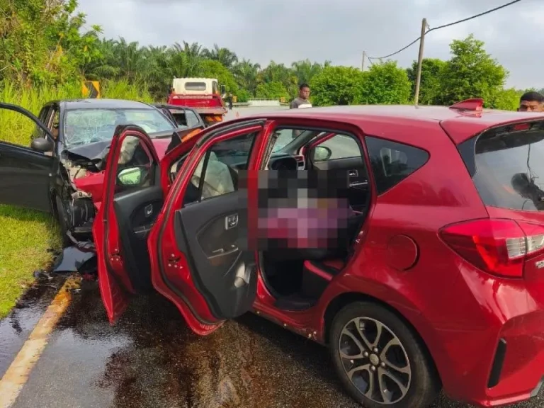 Wanita maut, dua cedera Myvi dan Axia bertembung