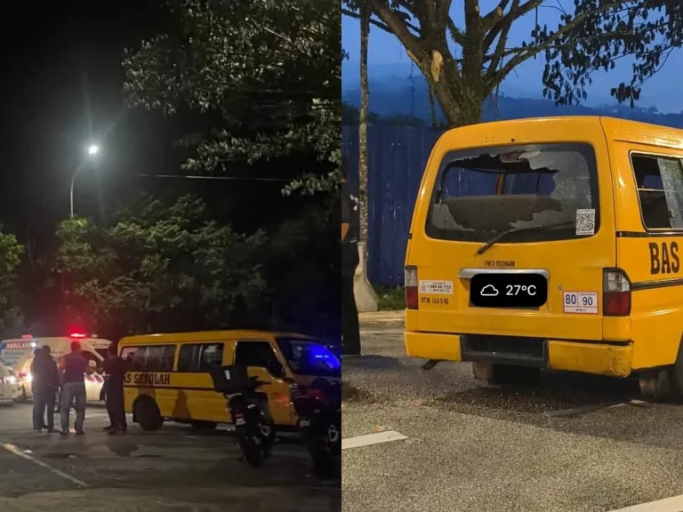 Penunggang motosikal maut rempuh van sekolah bawa 10 pelajar