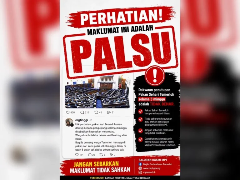 MPT nafi Pekan Sehari Temerloh ditutup tiga minggu