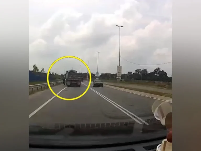 Lori elak kenderaan, penunggang motosikal cedera