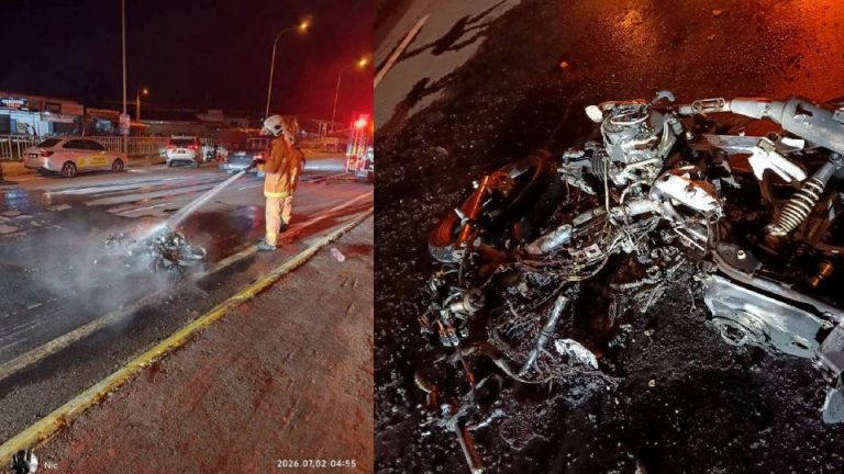 Remaja maut, motosikal terbakar selepas dirempuh kenderaan